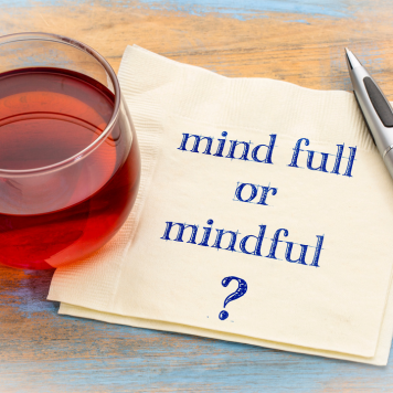 Text with the words: mindfull or mindful